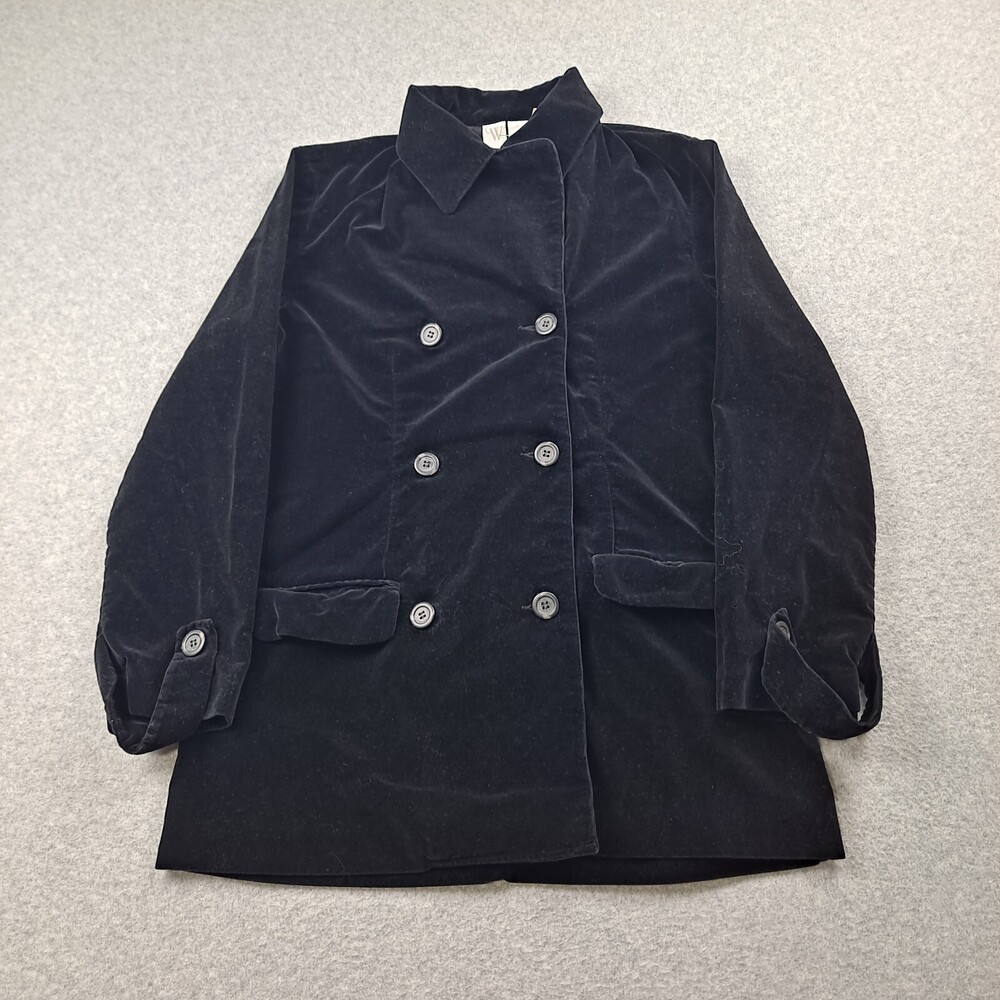Vintage CW Jacket Women 8 Black Velvet Coat Double Breasted Steampunk Heritage